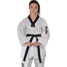 Haşado Taekwondo Müsabaka Elbisesi Siyah Yaka Elbise Fitilli Kumaş
