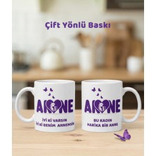 Iyi Ki Varsın Iyi Ki Benim Annemsin Bu Kadın Harika Bir Anne Yazılı Özel Tasarım Kupa Bardak Yeni Anneye Hediye Bebek ve Kelebek Figürlü