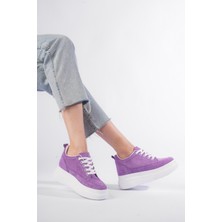 She Boy Uzatan Kadın Içten Gizli Topuklu Lila Mor Spor Ayakkabı Sneaker