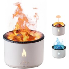 Zenvia Alev ve Volkan Efektli Ultrasonik Aroma Difüzörü LED Gece Lambalı Hava Nemlendirici Znv-Tcndym