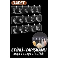 Zenvia Hsnet 5 Pinli 3 Lü Set Yapışkanlı Askı Xenoty Design  ZNV-HBY3245