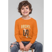 Bubuga Erkek Çocuk Bronx 09 Baskılı Uzun Kollu Tişört %100 Pamuk Nyc Tasarım