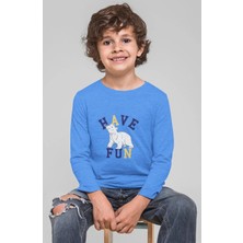 Bubuga Erkek Çocuk Uzun Kollu %100 Pamuk Polar Ayı Baskılı Tişört - Have Fun Temalı