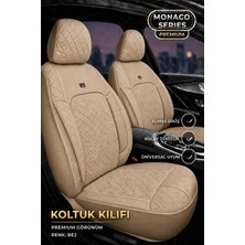 Trobus Fiat Egea Sedan 2014+ Uyumlu Monaco Serisi Eviza Deri Detaylı Bej Koltuk Kılıfı