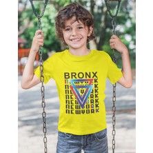 Bubuga Erkek Çocuk Bronx New York Baskılı Kısa Kollu Tişört – %100 Pamuk Süprem Kumaş