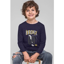 Bubuga Erkek Çocuk Bronx 09 Baskılı Uzun Kollu Tişört %100 Pamuk Nyc Tasarım