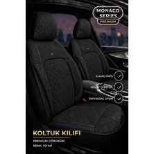 Trobus Toyota Yaris 2005+ Uyumlu Monaco Serisi Eviza Deri Detaylı Siyah Koltuk Kılıfı
