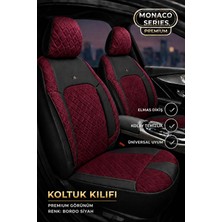Trobus Dacia Duster 2010+ Uyumlu Monaco Serisi Eviza Deri Detaylı Bordo Koltuk Kılıfı