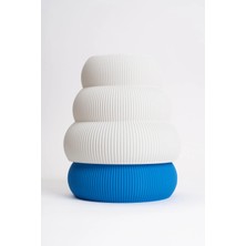 Heykelsi Mavi Masa Lambası – 3D Baskı Modern Minimalist Abajur