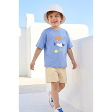 Blumi Kids Erkek Çocuk Balık Baskılı Tişört ve Şort Takım
