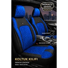 Trobus Renault Taliant 2021+ Uyumlu Monaco Serisi Eviza Deri Detaylı Mavi Koltuk Kılıfı