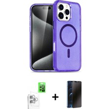 Marsilyan™- iPhone 16 Pro Kılıf Nova Asil Prime - Siyah 3D Antistatik Hayalet Cam Ekran Koruyucu + Raze Metal Kamera Lens - Bz