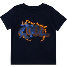 Bubuga Erkek Çocuk %100 Pamuk Lacivert Be Cool Baskılı Kısa Kol Tshirt