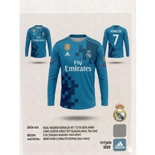Sidas Real Madrid Cristiano Ronaldo Turkuaz 2018 Şampiyonlar Ligi Uzun Kol Deplasman Yetişkin Forması