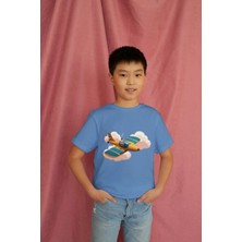 Bubuga Erkek Çocuk %100 Pamuk Premium Uçak Baskılı Kısa Kol Tshirt