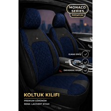 Trobus Renault Broadway 1990-2000 Uyumlu Monaco Serisi Eviza Deri Detaylı Lacivert Koltuk Kılıfı