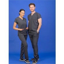 Başaran Uniforma Unisex Kalıp Antarsit Tam Lastikli Soft Likralı Hemşire / Doktor Scrubs Tek Pantolon