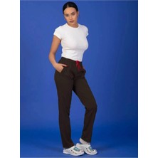 Başaran Uniforma Unisex Kalıp Kahverengi Tam Lastikli Soft Likralı Hemşire / Doktor Scrubs Tek Pantolon
