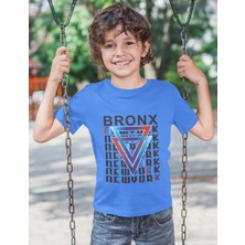 Bubuga Erkek Çocuk Bronx New York Baskılı Kısa Kollu Tişört – %100 Pamuk Süprem Kumaş