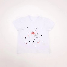 Bubuga Kız Çocuk %100 Pamuk Beyaz Renk Lovely Cherry Baskılı Kısa Kol Tshirt