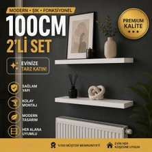 Vardar 100 cm Uçan Raf 2'li Set Mdflam | Ince Tasarım Modern Duvar Rafı – Salon & Koridor Dekoratif Raf