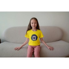 Bubuga Kız Çocuk %100 Pamuk Premium Gece Yıldızları Baskılı Kısa Kol Tshirt