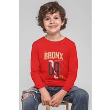 Bubuga Erkek Çocuk Bronx 09 Baskılı Uzun Kollu Tişört %100 Pamuk Nyc Tasarım