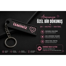 YSN Sounds Isimli Kalpli Anahtarlık , Kişiye Özel - Anne - Sevgili Hediyelik Isimli Pembe Kalpli Anahtarlık - Isimli Araba Anahtarlığı
