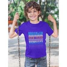 Bubuga Erkek Çocuk Brooklyn New York Bronx City Baskılı Kısa Kollu Tişört – %100 Pamuk Süprem Kumaş