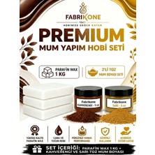 Fabrikone Premium Mum Yapım Hobi Seti - Parafin Wax 1 kg - 2'li Toz Mum Boyası Seti - Kahverengi, Sarı BKFABPW1KG2KHSR