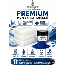 Fabrikone Premium Mum Yapım Hobi Seti - Parafin Wax 1 kg - Tekli Toz Mum Boyası - Mavi BKFABPW1KG1M