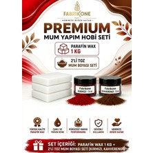 Fabrikone Premium Mum Yapım Hobi Seti - Parafin Wax 1 kg - 2'li Toz Mum Boyası Seti - Kırmızı, Kahverengi BKFABPW1KG2KKH