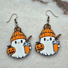 Brand House Çok Renkli V1 Halloween Temalı 3D Sallantılı Küpe – Korku Eğlenceli Kadın Aksesuar