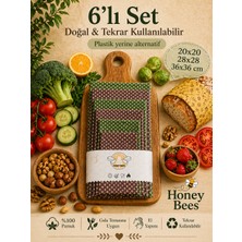 Home Puantiye Desen Tekrar Kullanılabilir Streç Film Alternatifi Balmumu Bez Set 6'lı