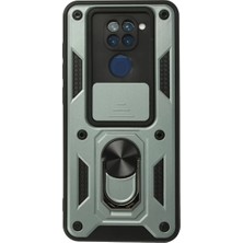 Toptan Bulurum Xiaomi Redmi Note 9 Kılıf Pars Lens Yüzüklü Silikon  Yeşil
