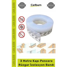 Carlburn #bant Yapışkanlı Şeffaf Epdm Silikon Sızdırmazlık Fitil 3 Metre Kapı Pencere Rüzgar Izolasyon Bandı