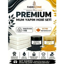 Fabrikone Premium Mum Yapım Hobi Seti - Parafin Wax 1 kg - 2'li Toz Mum Boyası Seti - Siyah, Sarı BKFABPW1KG2SSR