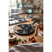 Evsane 27 cm Yanmaz Yapışmaz Döküm Waffle Tavası