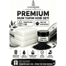 Fabrikone Premium Mum Yapım Hobi Seti - Parafin Wax 1 kg - Tekli Toz Mum Boyası - Siyah BKFABPW1KG1S