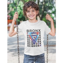 Bubuga Erkek Çocuk Bronx New York Baskılı Kısa Kollu Tişört – %100 Pamuk Süprem Kumaş