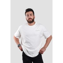 Blanka Vesto Erkek %100 Pamuk Ekru Renk Oversize Tshirt