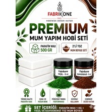 Fabrikone Premium Mum Yapım Hobi Seti - Parafin Wax 1 kg - 2'li Toz Mum Boyası Seti - Yeşil, Kahverengi BKFABPW1KG2YKH