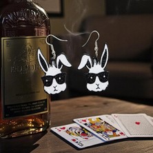 Brand House Çok Renkli V3 Tavşan Temalı 3D Sallantılı Küpe – Sevimli Trend Kadın Aksesuar
