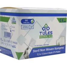 Tules Non-Woven Steril Gazlı Gaz Kompres 7,5 x 7,5cm 100 Adet