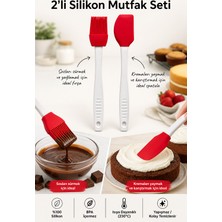 Evolis Kitchen 1 Adet Mini Yumurta  Fırçası ve 1 Adet Spatula Silikon  Seti
