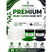 Fabrikone Premium Mum Yapım Hobi Seti - Parafin Wax 1 kg - 2'li Toz Mum Boyası Seti - Yeşil, Siyah BKFABPW1KG2YS