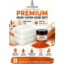Fabrikone Premium Mum Yapım Hobi Seti - Parafin Wax 1 kg - Tekli Toz Mum Boyası - Turuncu BKFABPW1KG1T