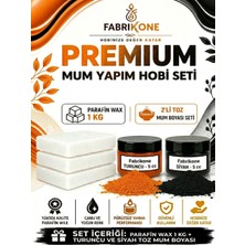 Fabrikone Premium Mum Yapım Hobi Seti - Parafin Wax 1 kg - 2'li Toz Mum Boyası Seti - Turuncu, Siyah BKFABPW1KG2TS