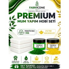 Fabrikone Premium Mum Yapım Hobi Seti - Parafin Wax 1 kg - 2'li Toz Mum Boyası Seti - Yeşil, Sarı BKFABPW1KG2YSR