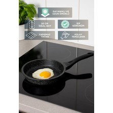 Evsane 20 cm Yanmaz Yapışmaz Döküm Mini Saplı Tava